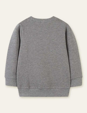 Cat Excavator Printed Long-Sleeved Sweatshirt - Mini Taylor